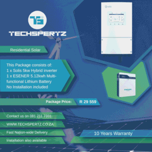 Solis 5kW Hybrid & ESENER 5.12kWh Lithium Backup Bundle