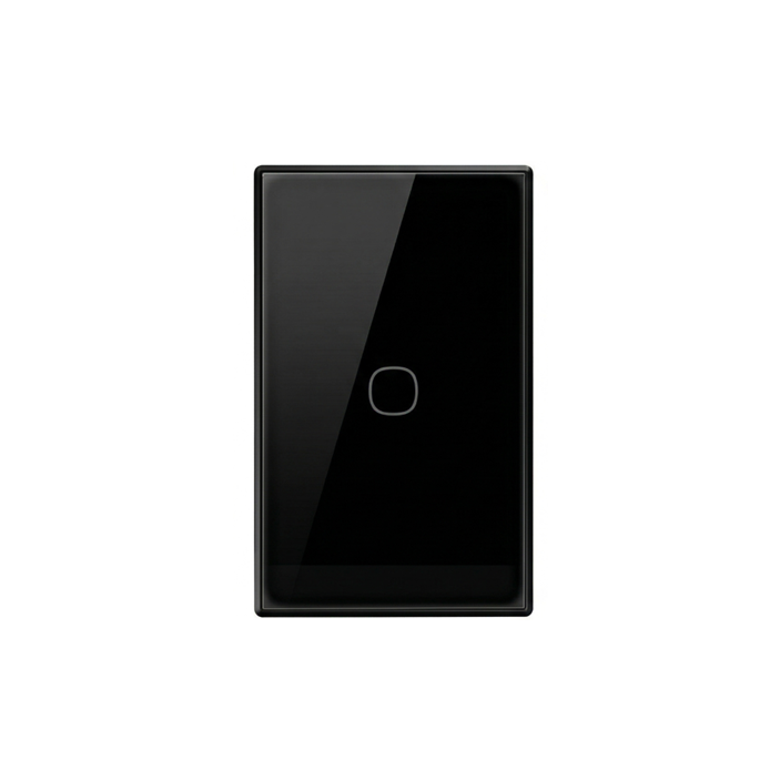 T6US1C - Techspertz.co.za Black rectangular touchscreen device with a glossy screen and a small rounded square button in the center.